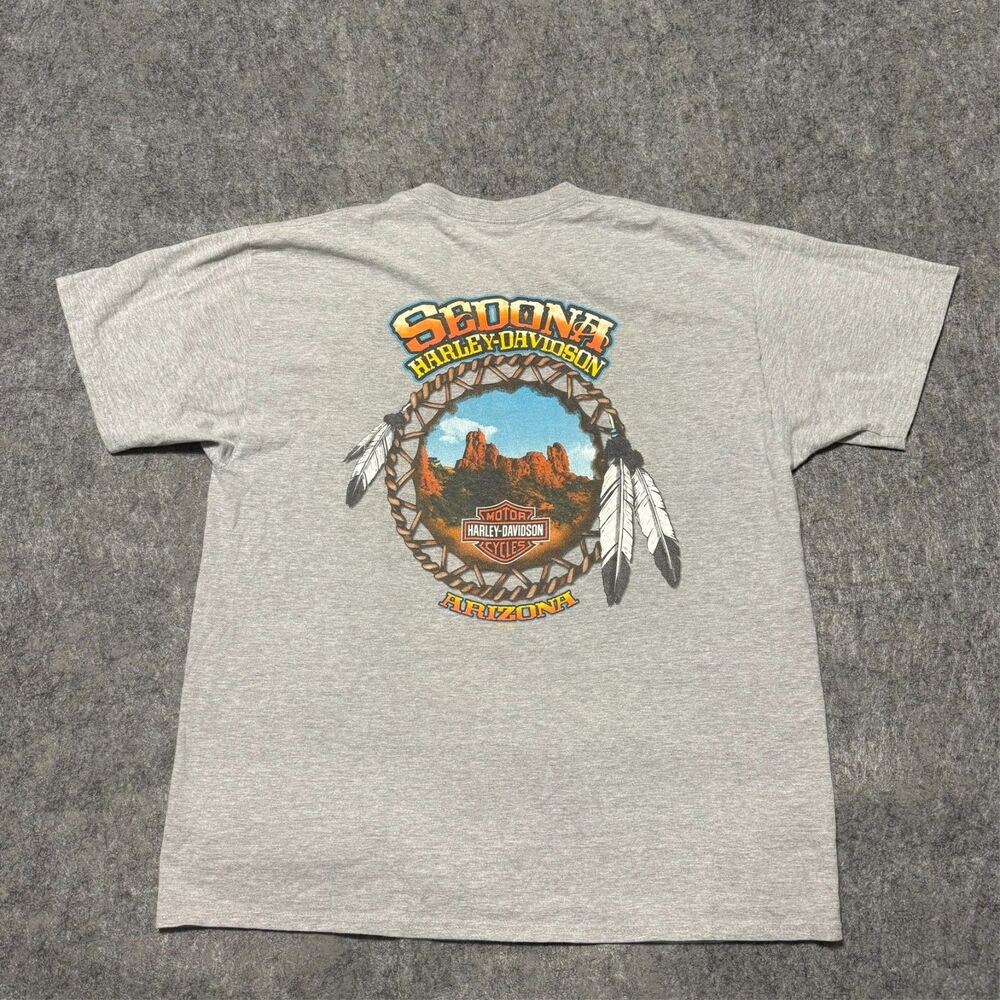 Vintage Harley Davidson Sedona Arizona Shirt XL Gray Dreamcatcher RK Stratman